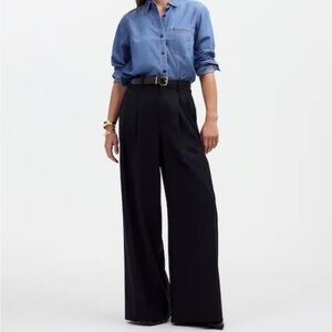Madewell Harlow Super Wide-Leg Black Pants size 10